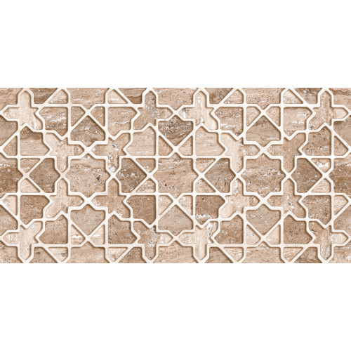 Faianta decor 30X60 cm NG ROYAL TRAVERTINE CREMA HL, ceramica glazurata, rectificata, aspect travertin cu detalii geometrice, suprafata mata, finisaj efect Glue Finish NG si Punch