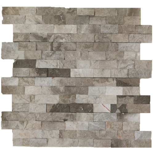 PIATRA NATURALA DECORATIVA,PANEL MARMURA NOVO GREY 15.2X61 CM, PE PLASA, SPLIT FACE