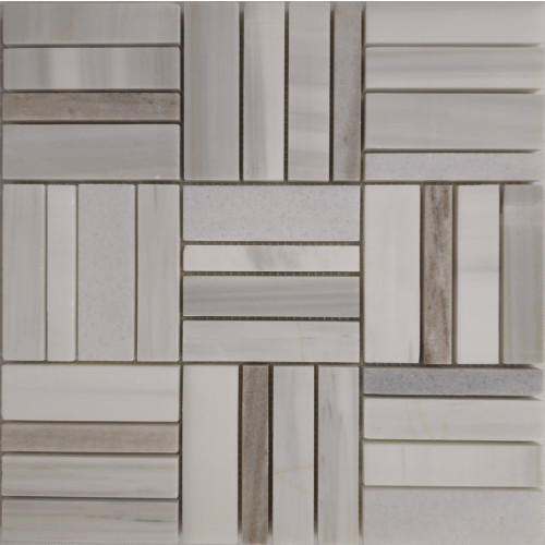 MOZAIC DIN MARMURA, PE PLASA, INTERIOR, EXTERIOR, METRO MIX, 30.5X30.5 CM