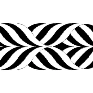 PLACA DECOR FAIANTA FC-36PH1483-SILVER - 30X60 cm, portelanata, glazurata, rectificata, lucioasa, alb-negru cu accente argintii în relief, design geometric elegant.