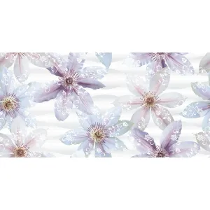 FAIANTA CLOUDY BLANCO HL - 30X60 cm, ceramica glazurata, rectificata, imprimeu floral în nuanțe pastelate pe fundal alb lucios, ideală pentru accente de perete în spații interioare elegante.