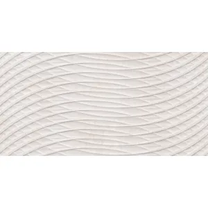 FAIANTA FINE BEIGE WAVES 40186 HL1-WG - 30X60 cm, ceramica glazurată, rectificata, mată, bej deschis, cu relief ondulat și textură sofisticată, ideală pentru interioare moderne.