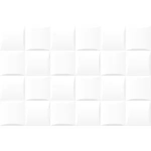 FAIANTA ICE PASTEL 2281 LT - 30X45 cm, ceramică glazurată, interior, rectificată, aspect geometric modern și elegant alb lucios, model în relief.