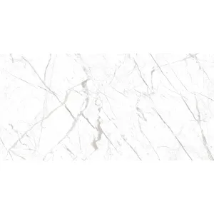 FAIANTA ITALIANO WHITE - 30X60 cm, ceramica glazurată, mată, rectificată, cu aspect de marmură albă și vinișoare gri-bej, pentru interior.