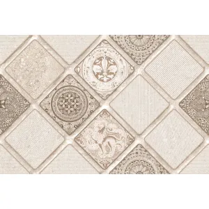 FAIANTA LIONKING 555 HL - 30X45 cm, ceramica, glazurată, mată, rectificată, design vintage-mediteranean în nuanțe calde de crem și bej, ideală pentru decor interior.
