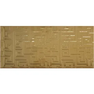 PLACA DECOR FAIANTA FC-36JMHG1772 - 30X60 cm, portelanata, glazurata, rectificata, lucioasă tip oglindă, în nuanță auriu-bej, cu model geometric embosat, ideală pentru spații moderne și elegante.