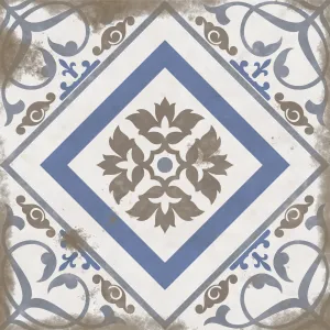 Faianta interior, 20X20 cm, VINTAGE RETRO MT , aspect cu model ,maro si albastru, mata, nerectificata