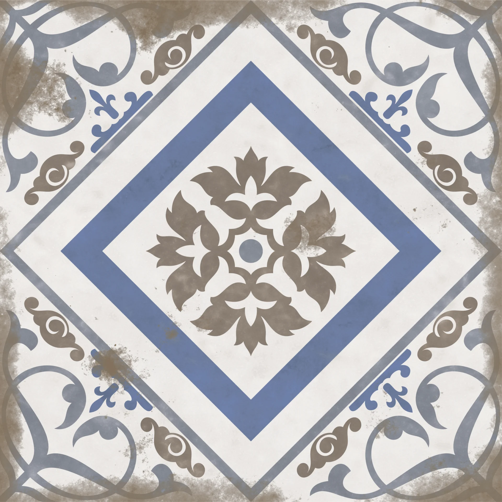 Faianta interior, 20X20 cm, VINTAGE RETRO MT , aspect cu model ,maro si albastru, mata, nerectificata