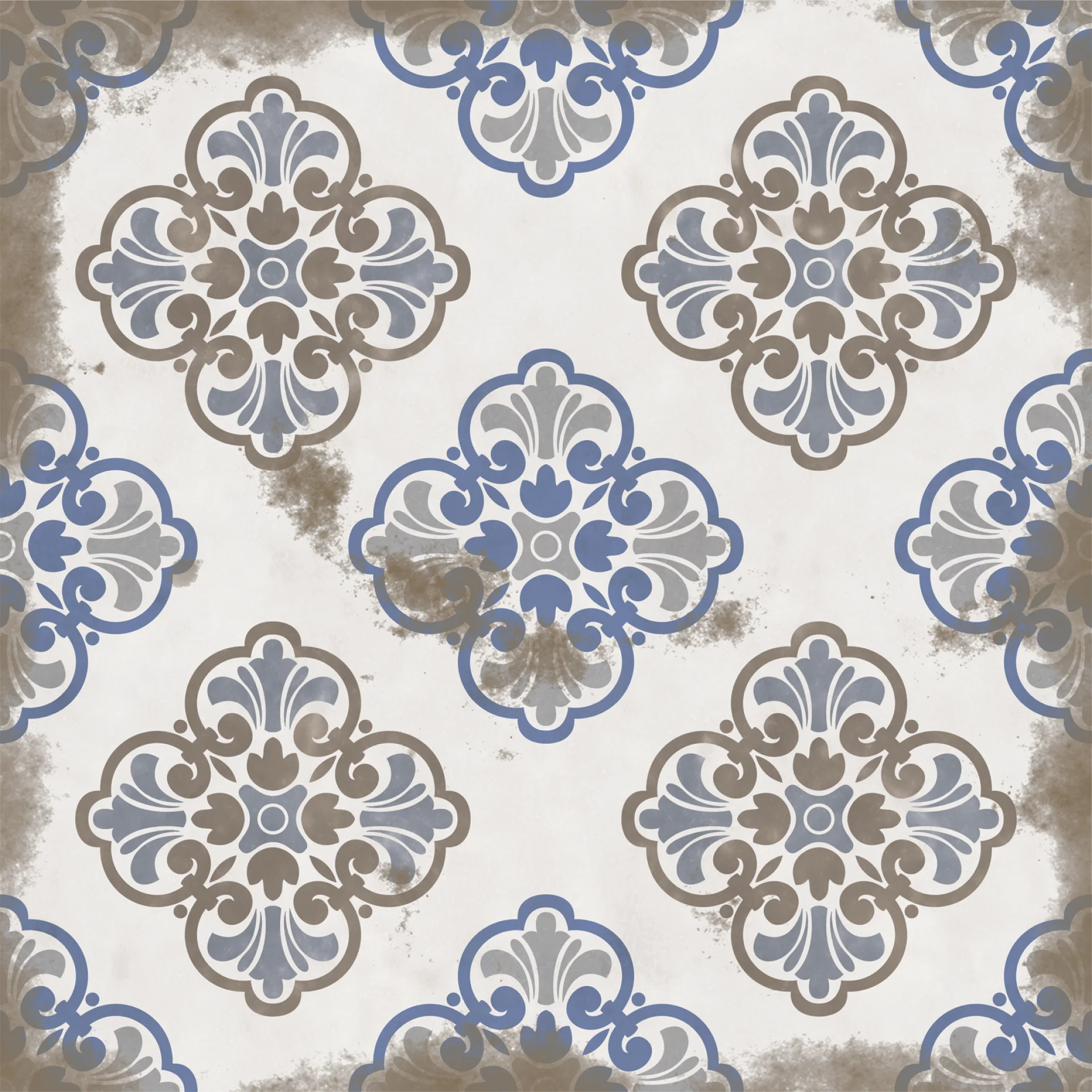 Faianta interior, 20X20 cm, VINTAGE RETRO MT , aspect cu model ,maro si albastru, mata, nerectificata