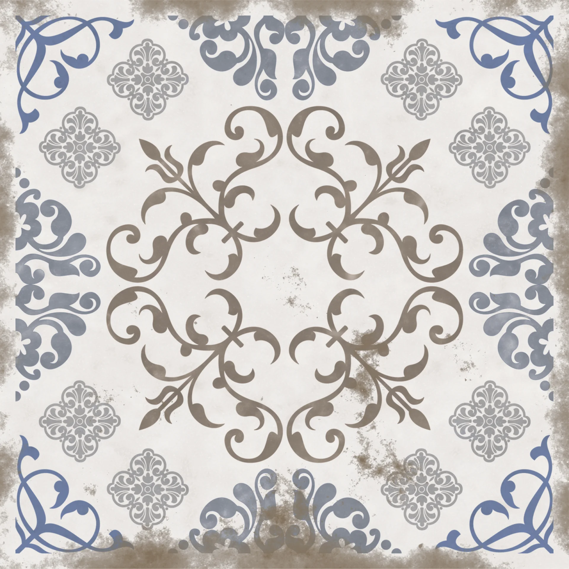 Faianta interior, 20X20 cm, VINTAGE RETRO MT , aspect cu model ,maro si albastru, mata, nerectificata