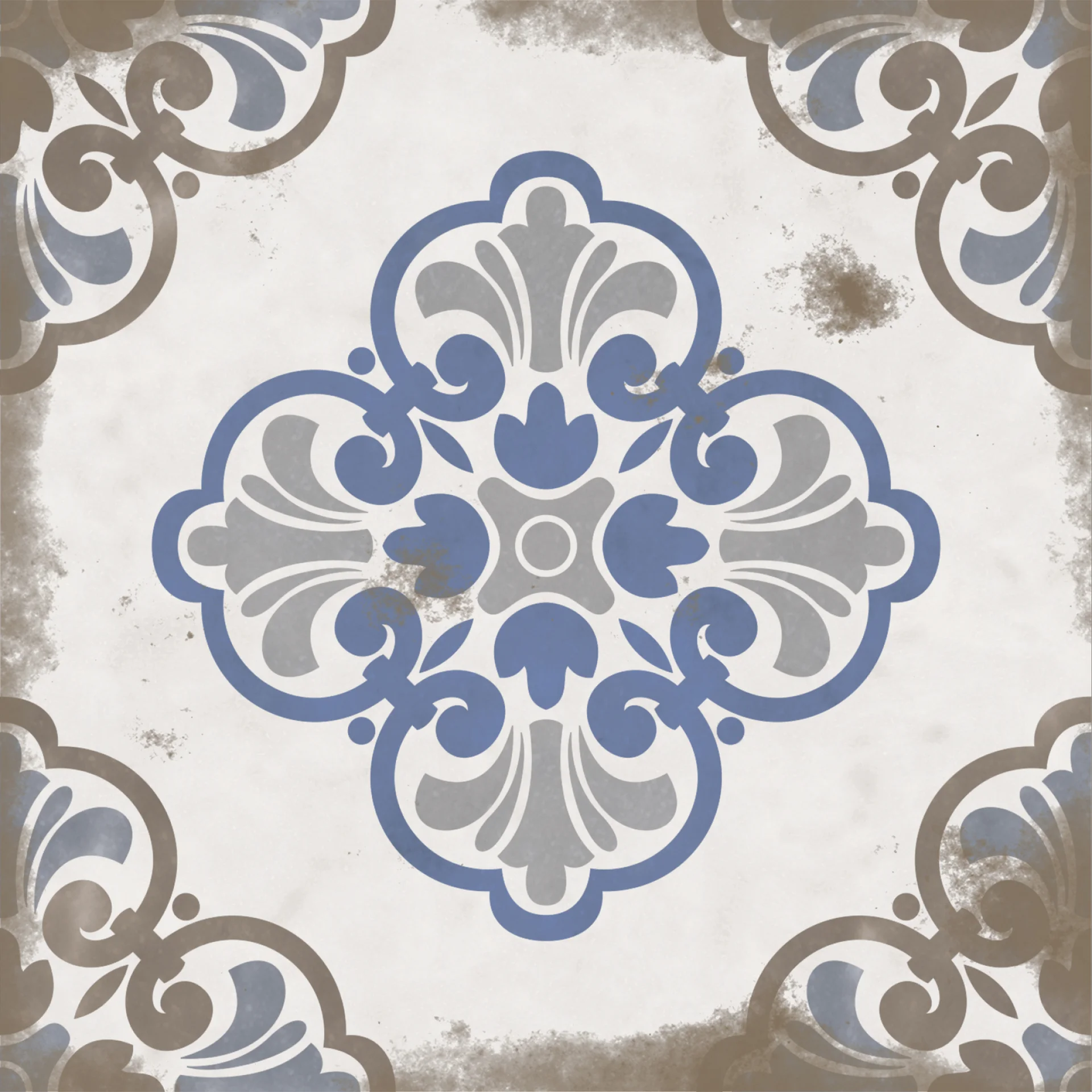 Faianta interior, 20X20 cm, VINTAGE RETRO MT , aspect cu model ,maro si albastru, mata, nerectificata