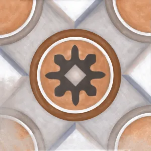 Faianta interior, 20X20 cm, ROSATA MT , aspect cu model ,maro si albastru, mata, nerectificata