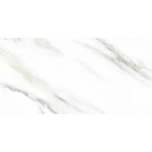 FAIANTA WHITE MARBLE T6042A - 30X60 cm, ceramica glazurata, rectificata, lucioasă, aspect de marmură alba clasică, ideală pentru interioare elegante și luminoase.