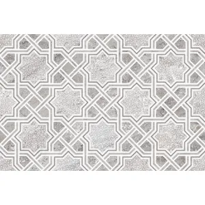 FAIANTA ZION GREY 115 HL 02 - 30X45 cm, ceramica glazurata, rectificata, lucioasa, cu model geometric oriental, pentru interioare elegante și rafinate.