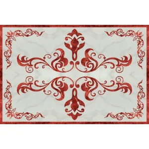 COVOR CERAMIC FC-66PHP36-2110 (6 PLACI) - 120X180 cm, model decorativ cu accente clasice pe fundal deschis. Format din 6 plăci, lucios, ușor de întreținut, ideal pentru interioare elegante.