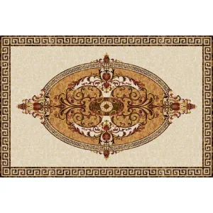 COVOR CERAMIC FC-11936-G (6 PLACI) - 120X180 cm, design baroc în nuanțe de bej, maro și burgundy, ideal pentru interioare clasice și elegante.