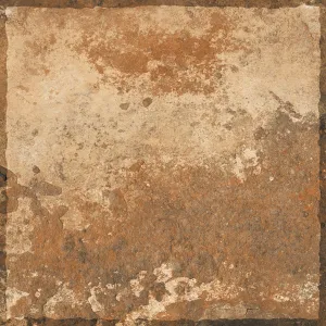 GRESIE ROYAL COTTO - 40X40 cm, porțelanată, rectificata, efect de piatră naturală rustică in nuante de caramiziu, bej si aramiu, suprafata mată, ideală pentru exterior.