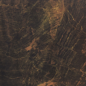 GRESIE JBN98052 (8C015)  - 80X80 cm, porțelanată, glazurată, lucioasă, rectificată, cu finisaj 3D glazed polished nano, în nuanțe de maro închis, negru, auriu și accente arămii, ideală pentru interioare elegante și sofisticate.