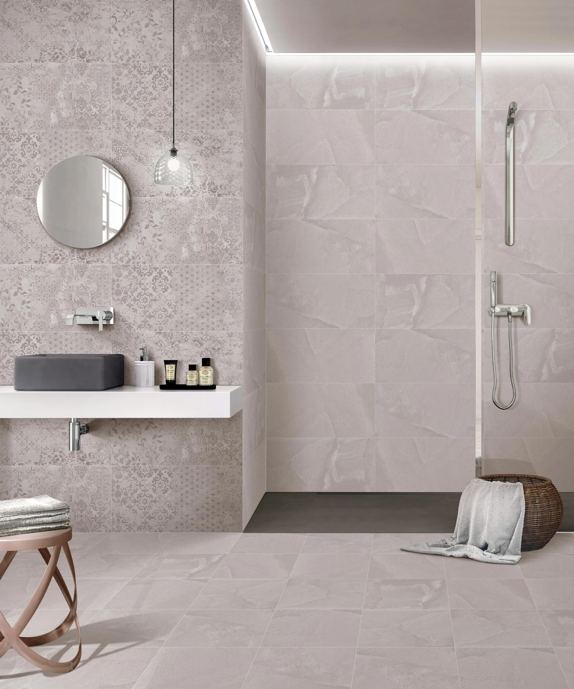 FAIANTA G ATELER GRIS HL1 - 30X60 cm, ceramica glazurata, rectificata, mata, model vintage în nuanțe gri, finisaj glue, ideal pentru băi și bucătării elegante.