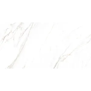 GRESIE CARVED CARRARA GRANDE - 60X120 cm, porțelanată, rectificată, finisaj mat cu efect de gravură (carving), aspect de marmura Carrara in nuanțe elegante de alb cu vene gri-bej, ideală pentru interioare sofisticate și moderne.