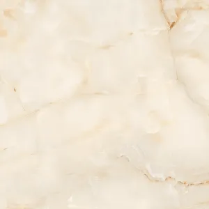 GRESIE ELITE ONYX - 80X80 cm, porțelanată, lucioasă, rectificată, aspect de piatra naturala Onyx în nuanțe calde de bej-auriu, ideală pentru interioare elegante și rafinate.