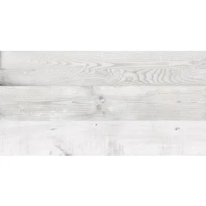 GRESIE FOREST WOOD BIANCO - 60X120 cm, porțelanată, rectificată, nuanță alb–gri deschis, finisaj mat embosat cu efect de lemn natural, recomandată pentru interior și exterior.