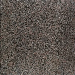 GRANIT RH POLISHED - 60X60X1.8 cm, finisaj lucios (polished), in nuante de roșiatic închis cu granulație gri și neagră, un material natural elegant și durabil, ideal pentru amenajări interioare și exterioare de impact vizual.