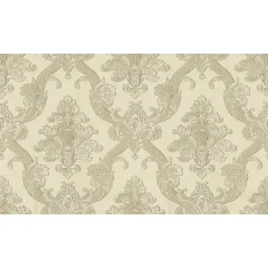 TAPET PVC OLIVIA 89756 - 106X1000 cm (10.6 m²/ rolă), PVC, lavabil, model baroc elegant în nuanțe de bej. 