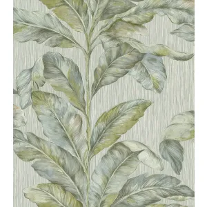 TAPET PVC ENDIYA 89632 - 70X1000 cm (7 m²/ rola), PVC, lavabil, model vegetal elegant cu frunze tropicale bej-maro pe fundal texturat.