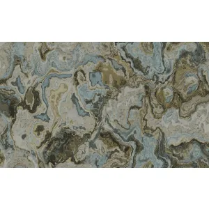 TAPET PVC ROYAL 90901 - 106X1000 cm (10.6 m²/ rolă), PVC, lavabil, model modern abstract marmorat în tonuri de gri, albastru și auriu. 