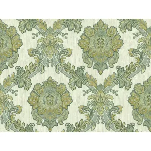 TAPET PVC FLORENCE 90122 - 70X1000 cm (7 m²/ rolă), PVC, lavabil, model baroc floral pe fundal crem-bej. 