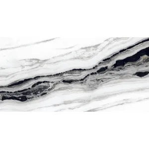 GRESIE COVELANO LASA - 80X160 cm, porțelanată, rectificata, efect marmură alb-negru, super lucioasă, elegantă și rezistentă, pentru spatii interioare moderne.