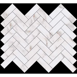 Mozaic din gresie portelanata 32X29.4 cm, SAHARA GREEN, alba, lucioasa, rectificata 