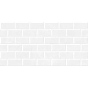 FAIANTA METRO WHITE 17072 HL - 30X60 cm, ceramică glazurată, rectificata, finisaj mat luster, aspect cărămidă alba 3D, pentru interior.