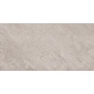 GRESIE HORIZON SILVER GRANDE - 60X120 cm, porțelanată, în nuanțe calde de gri-argintiu, cu aspect discret de piatră naturală, finisaj mat rotto, ideală pentru interior și exterior.