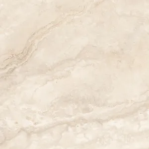 GRESIE GOLD PADOVA (GS88003) - 80X80 cm, porțelanată, lucioasă, în nuanțe calde de bej deschis cu inserții aurii subtile și aspect marmorat elegant, ideală pentru interioare sofisticate.