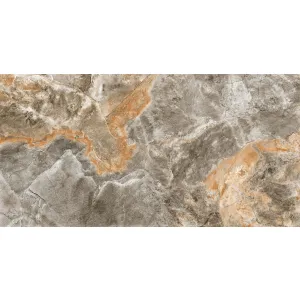 GRESIE ROCK STONE BEIGE - 60X120 cm, porțelanată, în nuanțe bej cu accente maronii și gri, aspect autentic de piatră naturală, finisaj mat rustic punch, potrivită pentru spații interioare și exterioare.