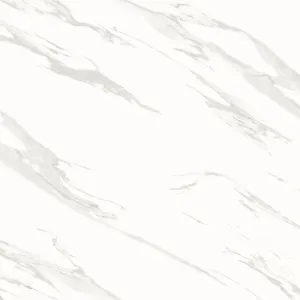 GRESIE CALCUTTA BIANCO – 80X80 cm, porțelanată, alb lucios cu vinișoare gri discrete, aspect rafinat de marmură Calacatta, rectificată, potrivită pentru placări interioare si exterioare.