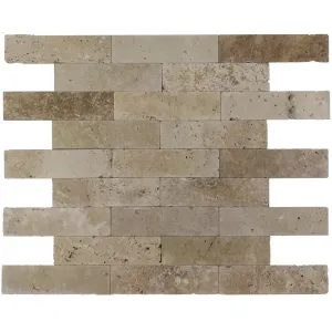 TRAVERTIN RUSTIC - 4.8X18x1 cm, finisaj antichizat Tumbled, nechituit, aspect natural in nuante de bej, ideal pentru placări interioare și exterioare.