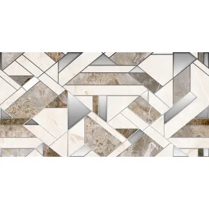 FAIANTA GEOMETRIC SAND HL (21531-METALIC-1) - 30X60 cm, ceramică glazurată lucioasă cu efect metalic, design geometric modern, interior, rectificată.