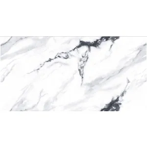 GRESIE SILVER PORTO (GS48001) - 40X80 cm, portelanată, rectificată, lucioasă, nuanțe alb-gri cu venaturi argintii, interior, random 3.