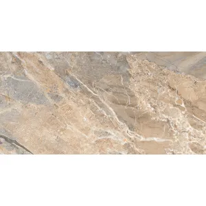GRESIE AMICO LIGHT - 60X120 cm, porțelanată, rectificată, glazurată, finisaj lucios, aspect marmură bej-gri cu detalii naturale, random 4, interior.