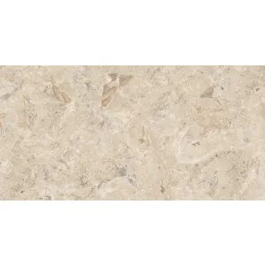 GRESIE BRONZETO - 60X120 cm, porțelanată, finisaj lucios, aspect de marmura bej-bronz cu vene naturale, ideală pentru interioare elegante și moderne.