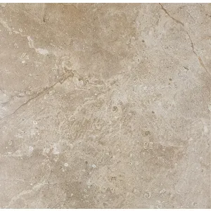 GRESIE NEW CINDERELLA BEIGE - 60X60 cm, ceramică glazurată mată, rectificata, în tonuri calde de bej si maro deschis, cu insertii albicioase, cu design uniform care imita textura pietrei naturale, ideală pentru interioare elegante și confortabile.