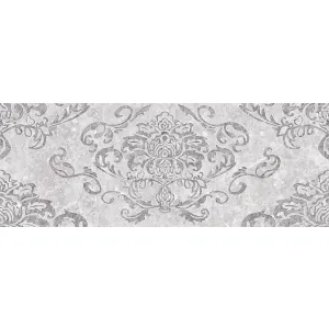 FAIANTA G83091C MOTTLED GRAY GLOSSY - 30X80 cm, are un design elegant, cu model damasc în nuanțe de gri marmorat, finisaj lucios și glazurat, ideal pentru interioare rafinate. Formatul generos, împreună cu margini rectificate, oferă un aspect continuu și modern pereților.