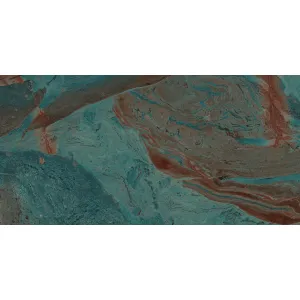 GRESIE VN OCEAN SMOKE AQUA - 60X120 cm, porțelanată, super lucioasă high glossy, design acvatic spectaculos, pentru interioare moderne și sofisticate.
