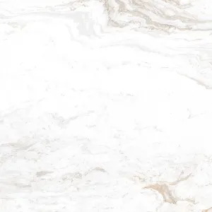 GRESIE DESERT WHITE - 120X120 cm, porțelanată, alb-bej cu vene discrete, finisaj lucios, rectificată, ideală pentru interioare elegante.