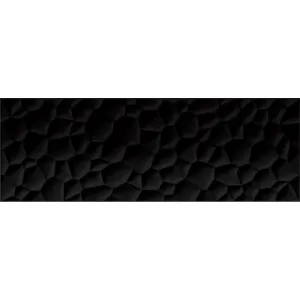 FAIANTA BLACK AND WHITE HK-BLACK - 25X75 cm, are un design geometric 3D subtil, în nuanță intensă de negru lucios, cu finisaj glazurat și margini rectificate, aduce un aer sofisticat și modern oricărui spațiu interior.