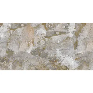 GRESIE GOLD TORSORI (GS48009) - 40X80 cm, porțelanată, lucioasă, rectificată, cu nuanțe de gri și bej, evidențiate de inserții aurii fine pentru un design sofisticat și modern.