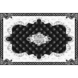 COVOR CERAMIC B11171 (6 PLACI) - 120X180 cm, model tapițat elegant în tonuri alb-negru, format din 6 plăci portelanate, glazurate, o alegere sofisticată pentru spații moderne sau clasice.